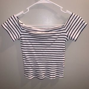 Blue and White off the shoulder